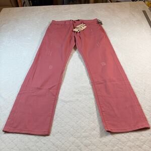 NWT Akademiks AKDMKS Jeans Men 34x30 Red-ish lightly distressed Y2K Baggy denim